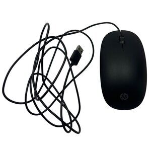 Hp Wired Usb Optical Mouse Black Ergonomic Design For Pc & Laptop 60f